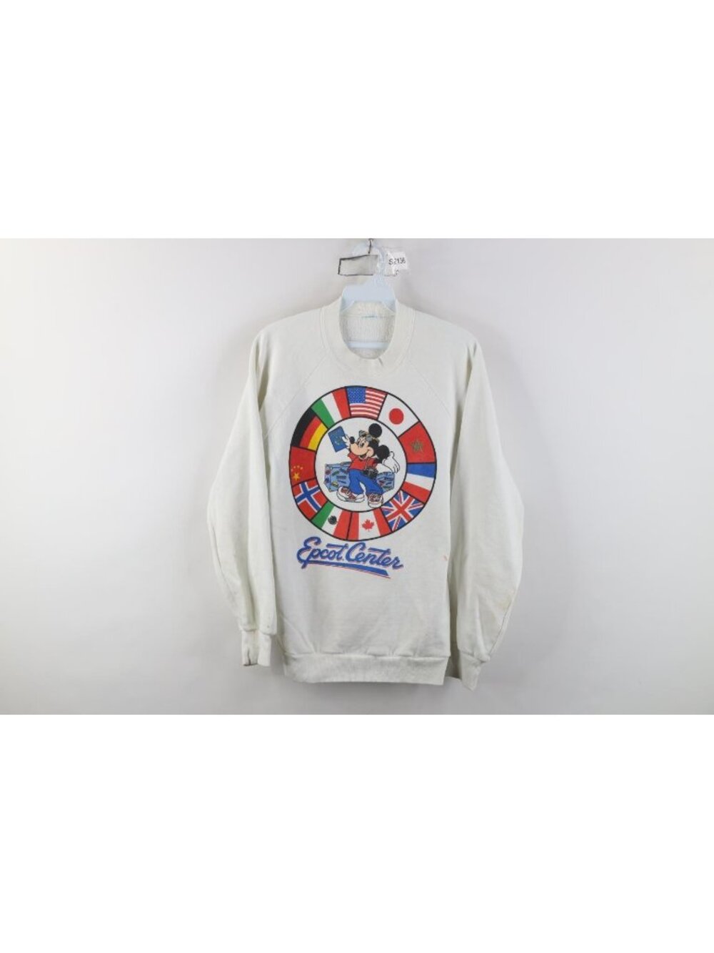 Vtg 80s Disney Epcot Center Womens Small Distressed Mickey Mouse Sweatshirt USA